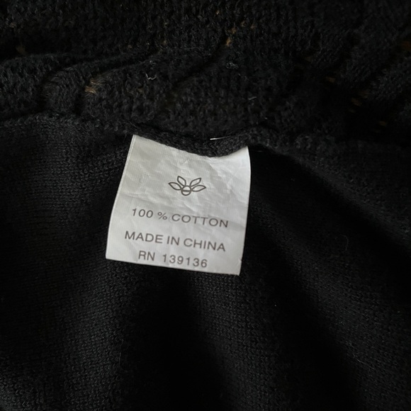 Women’s Esperanza black chevron knit open cardigan sweater - size XL - Picture 4 of 6